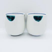 九谷焼組湯呑／青手ひまわり