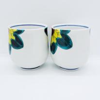 九谷焼組湯呑／青手ひまわり