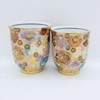 九谷焼組湯呑／花詰