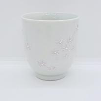 九谷焼湯呑／小花ちらしピンク