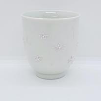 九谷焼湯呑／小花ちらしピンク