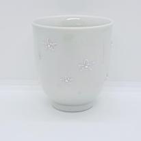 九谷焼湯呑／小花ちらしピンク