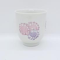 九谷焼湯呑／花火ピンク