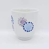 九谷焼湯呑／花火ブルー