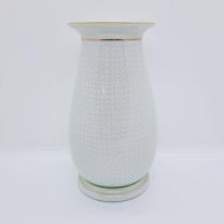九谷焼6号花瓶／白七宝