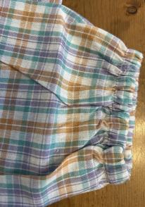 【3Lサイズ】婦人 ブラウス 袖口ゴム 格子 6枚 長袖ブラウス チェック柄ブラウス レディース