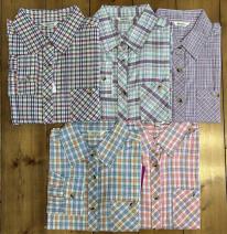 【3Lサイズ】婦人 ブラウス ロールアップ 格子 6枚 長袖ブラウス チェック柄 レディース