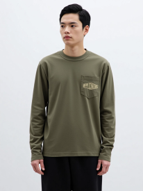 【大寸：ロビンソン】紳士綿100　ポケット付き　ロングＴシャツ　メンズ　長袖　年間物　