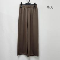 【春夏新作】ストレッチワイドパンツ　ヘリンボーン柄 ミセス レディースアパレル 当日出荷