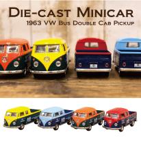 ダイキャストミニカー(M)[1963 VW Bus Double Cab Pickup 1/34]