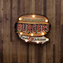 アメリカンクラシック  LED Sign [BURGERS]