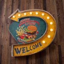 アメリカンクラシック  LED Sign [BURGERS & FRIES]