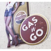 アンティークエンボスプレート  "GAS & GO"