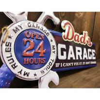 アンティークエンボスプレート［ダイカット（DAD'S GARAGE 1）］＜アメリカン雑貨＞