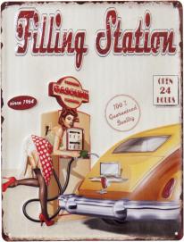 アンティークエンボスプレート ［Filling Station］