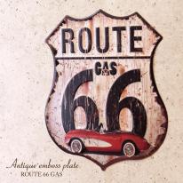 アンティークエンボスプレート［ROUTE 66 GAS］