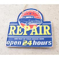 アンティークメタルプレート ［REPAIR Open 24 hours］