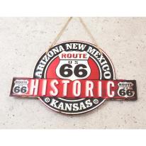 アンティークメタルプレート ［HISTORIC ROUTE US 66］