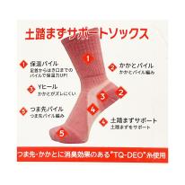 土踏まずサポートソックス  レディース 毛混 ミドル丈 先丸 23-25 cm