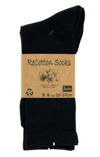 リサイクルコットン レギュラー丈 先丸 ３足組 25-27ｃｍ