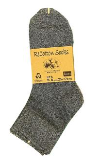 リサイクルコットン ミドル丈 先丸 ３足組 25-27ｃｍ