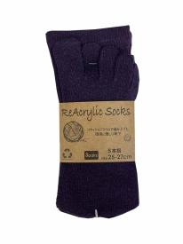 リサイクルアクリル ソックス レギュラー丈 5本指 ３足組 25-27ｃｍ