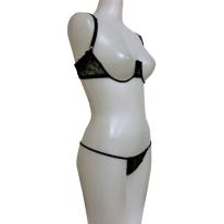 セクシーカップレスブラジャー＆Tバックショーツセット