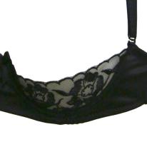 透けるチュールハーフカップブラ＆脇ループTバック