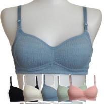 カラフルシャーリングかわいい変わり織ノンワイヤーブラ