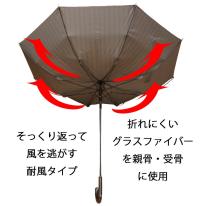 チャンピオン 紳士 耐風 ストライプ柄 ステッチ入 ジャンプ傘 65cm