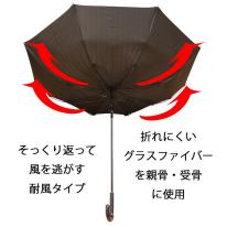 チャンピオン 紳士 耐風 ストライプ柄 ステッチ入 ジャンプ傘 65cm