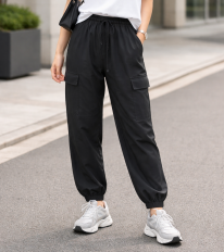 春物　さらさら快適裾ゴムカーゴパンツ【24本セット】