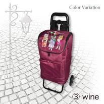 2025 新作 猫刺しゅう キャリーカート 猫 ネコ 刺繍 買い物カート ショッピングカート カゴ 