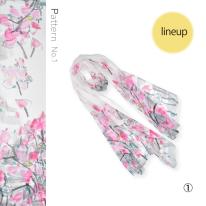 新作 ストール シフォン 花柄 冷房対策 日焼け防止 日差しよけ ワンポイント 幅26cm×長さ31