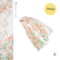新作 ストール シフォン 花柄 冷房対策 日焼け防止 日差しよけ ワンポイント 幅26cm×長さ31