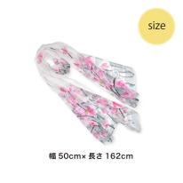 新作 ストール シフォン 花柄 冷房対策 日焼け防止 日差しよけ ワンポイント 幅26cm×長さ31