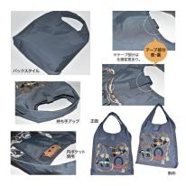 馬 刺繍 バッグ 折りたたみ コンパクト たためる ショルダーバッグ 上品 馬 刺しゅう 馬 刺繍 