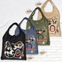 2025新作 折りたたみ 馬 刺繍 バッグ コンパクト 馬 トートバッグ たためる バッグ 上品 ナ