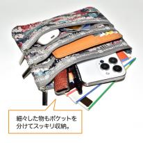 【定番】ポーチ おしゃれ ポーチ おしゃれ 3連ファスナー カジュアルポーチ 即納