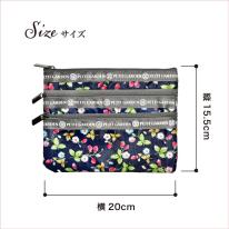 【定番】ポーチ おしゃれ ポーチ おしゃれ 3連ファスナー カジュアルポーチ 即納