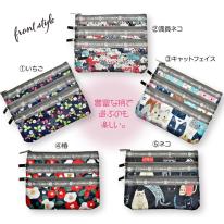 【定番】ポーチ おしゃれ ポーチ おしゃれ 3連ファスナー カジュアルポーチ 即納