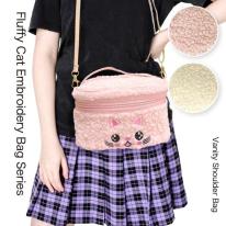 ショルダーバッグ レディース 猫 ナイロン 斜め掛け ナイロン ミニ ネコ ショルダー紐 