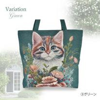 トートバッグ おしゃれ ゴブラン刺繍 トートバッグ 猫 刺繍 高級 トートバッグ 旅行用 軽い 猫柄