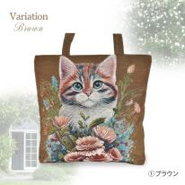 トートバッグ おしゃれ ゴブラン刺繍 トートバッグ 猫 刺繍 高級 トートバッグ 旅行用 軽い 猫柄