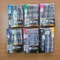 紳士　綿100％先染めトランクス　２枚組