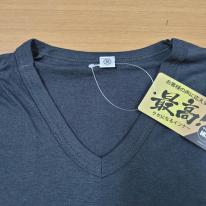 紳士　綿混　袖短め/裾長め/半袖V首Tシャツ　オープンハンガー仕様