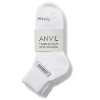 ANVIL 3P SOCKS クオーターホワイト （ANS040-11187）