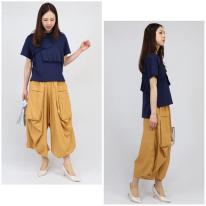 大人気定番　前2つポケ付きサルエルパンツ　ワイドパンツ