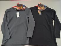 紳士裏ボア長袖丸首シャツ