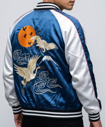 スカジャン　鶴A柄